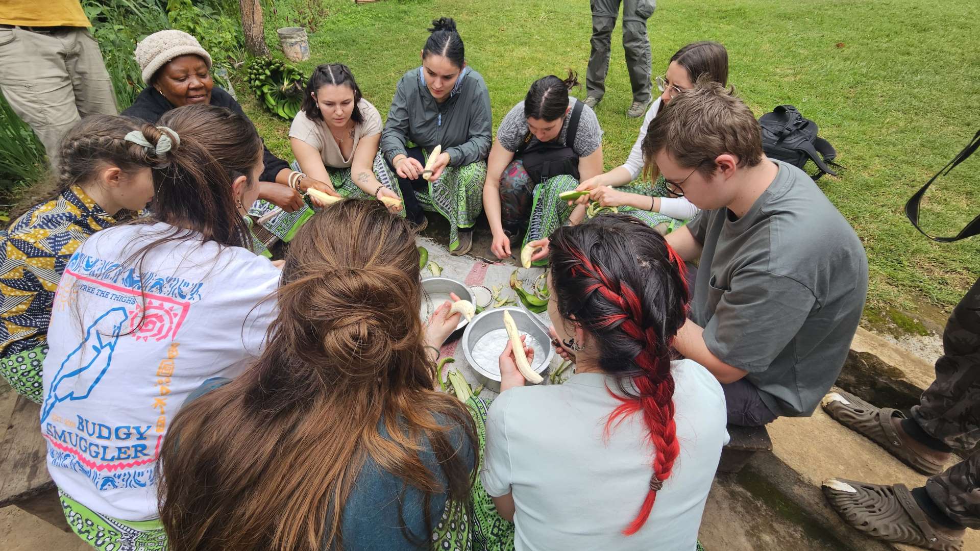 Preparing to cook a local food in Machame Preparing to cook a local food in Machame