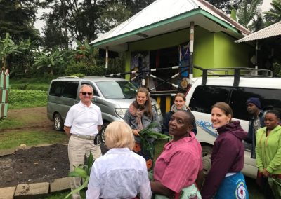 Familiy walking at Machame.