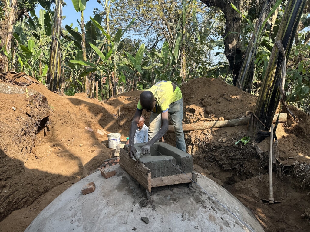 Completed biogas digester with gas valve chamber Completed biogas digester with gas valve chamber and access cover in Machame